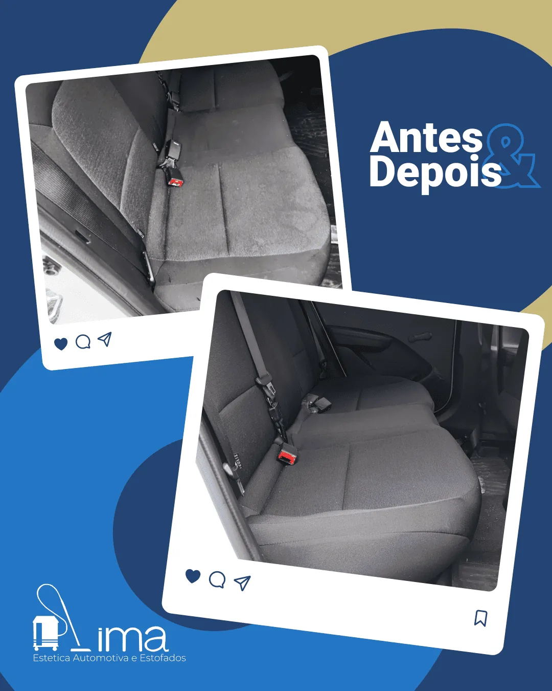 Higienização de Banco de Carro em São Paulo — antes e depois
