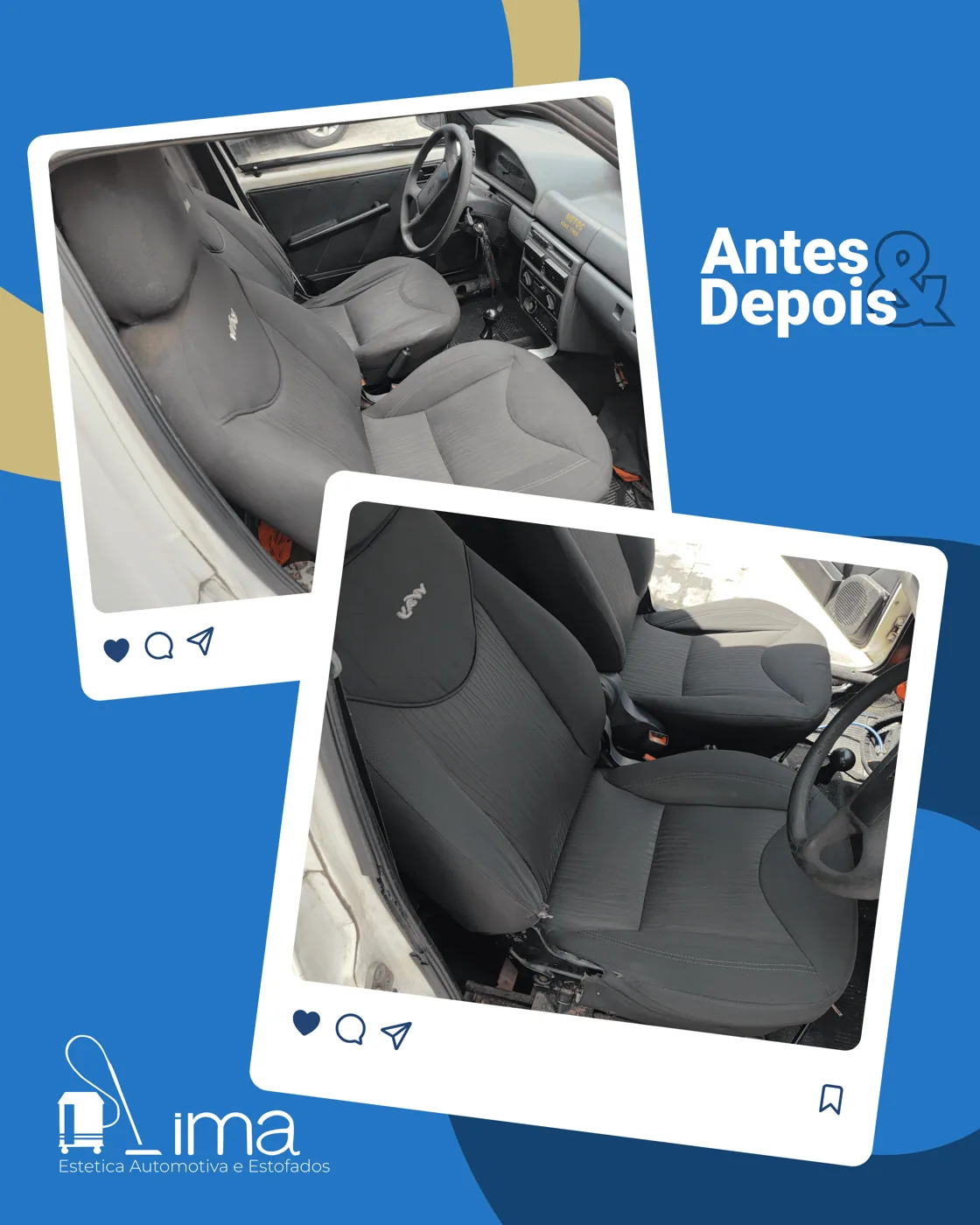 Higienização de Banco de Carro em São Paulo — antes e depois
