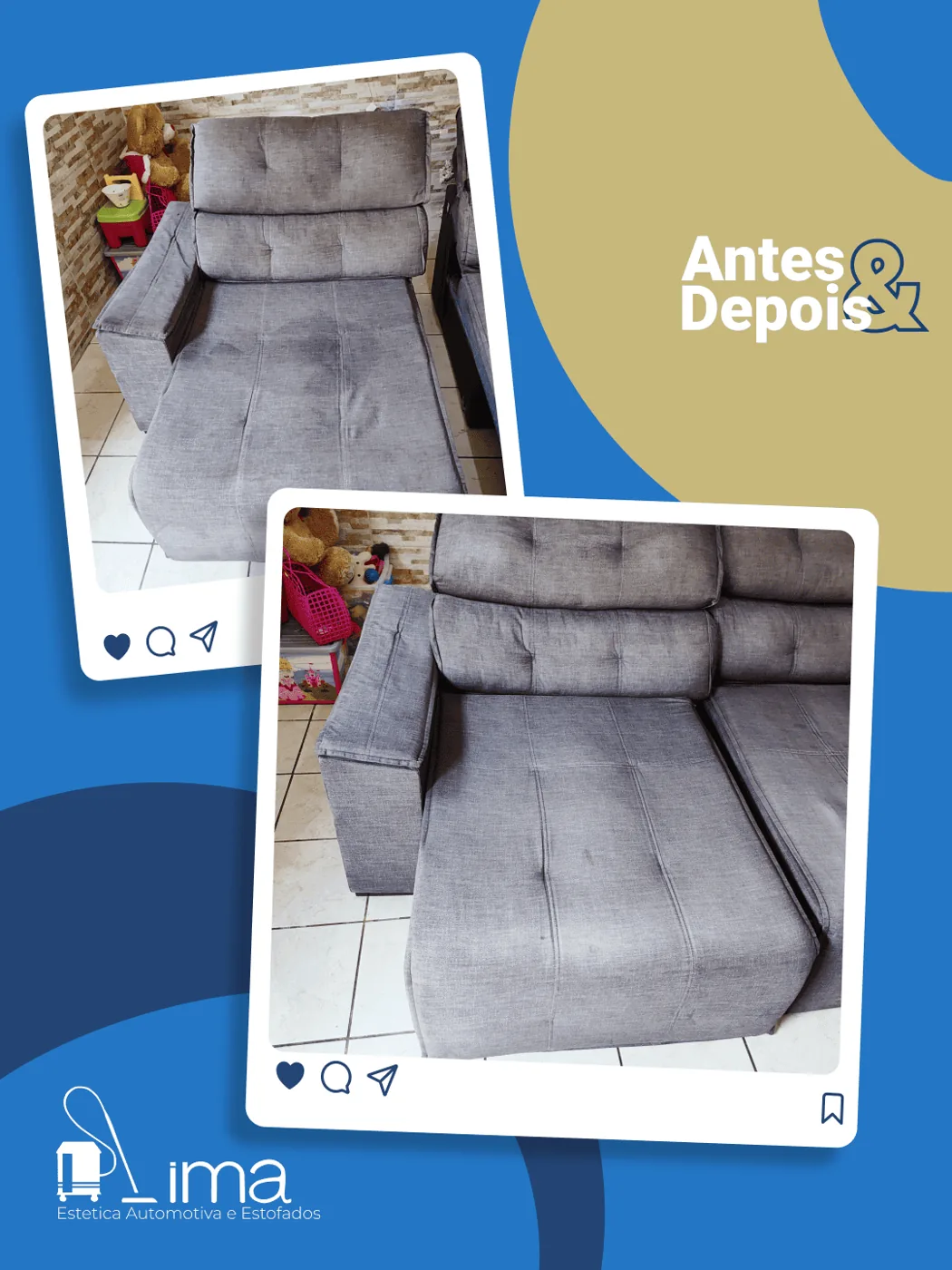 Higienização de Poltronas em São Paulo — antes e depois