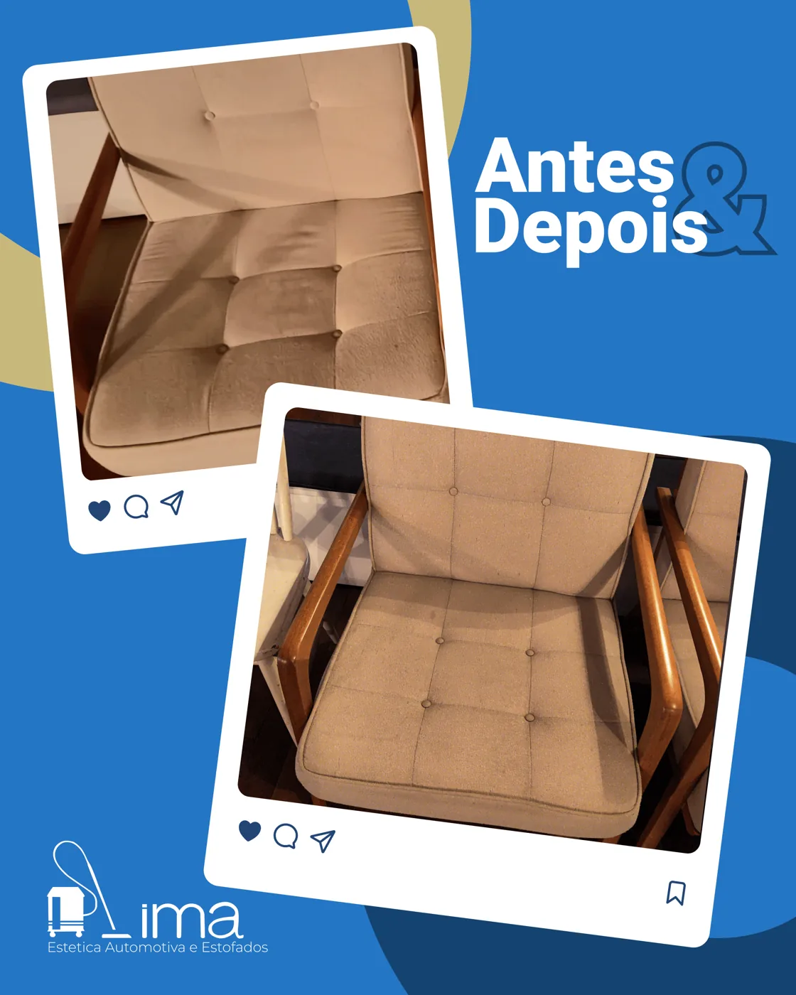 Higienização de Poltronas em São Paulo — antes e depois