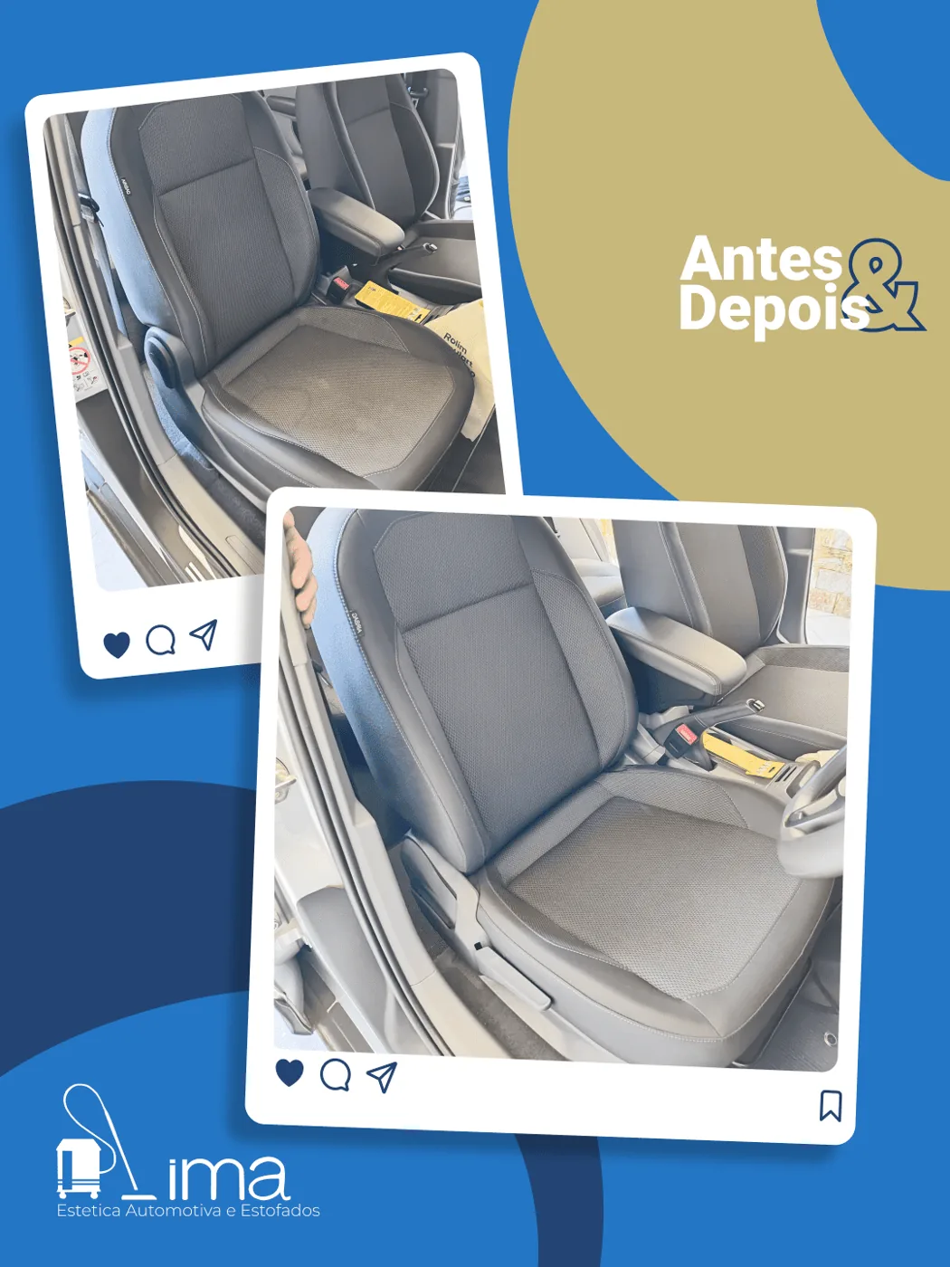 Higienização de Banco de Carro em São Paulo — antes e depois
